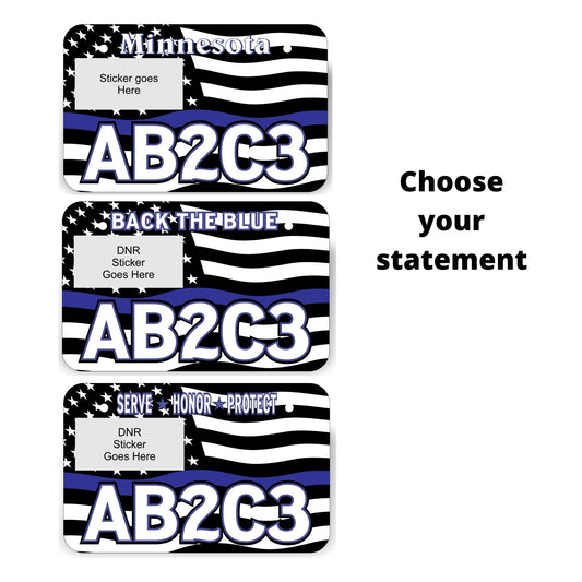 Thin Blue Line Minnesota ATV Plate