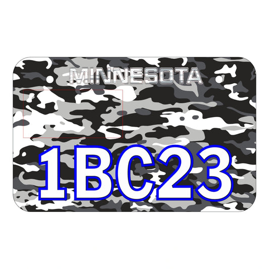 Black Camo ATV License Plate