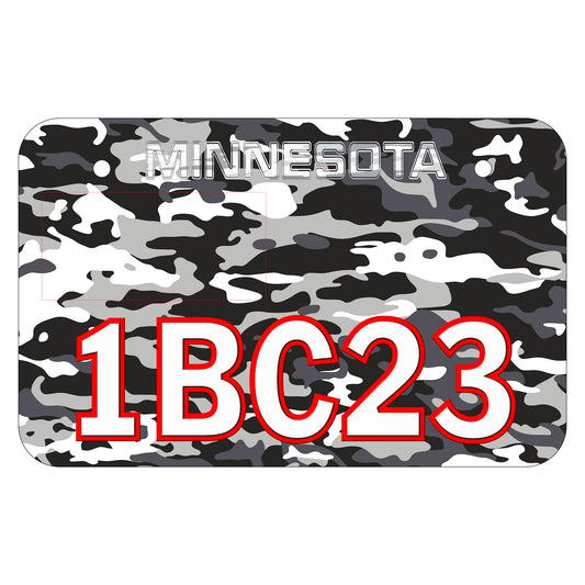 Black Camo ATV License Plate