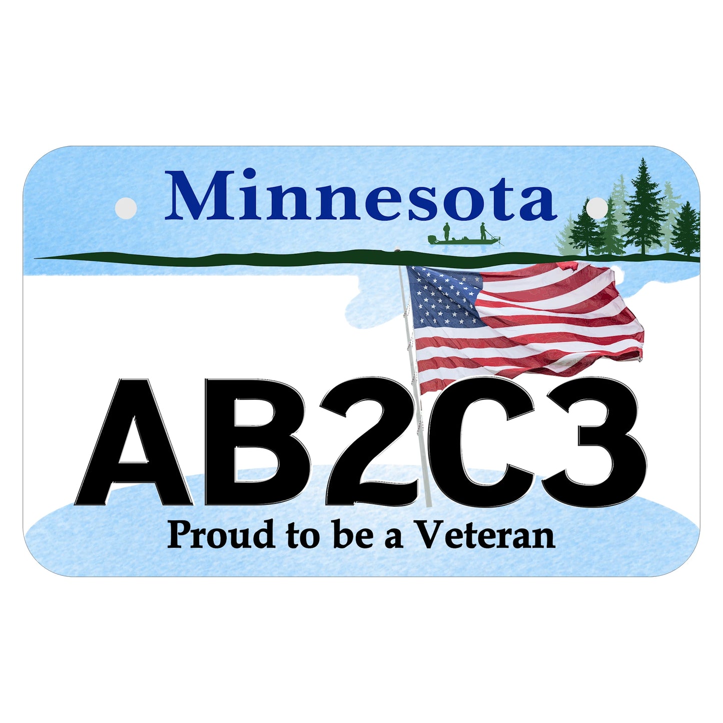 Proud To Be A Veteran Minnesota ATV Plate