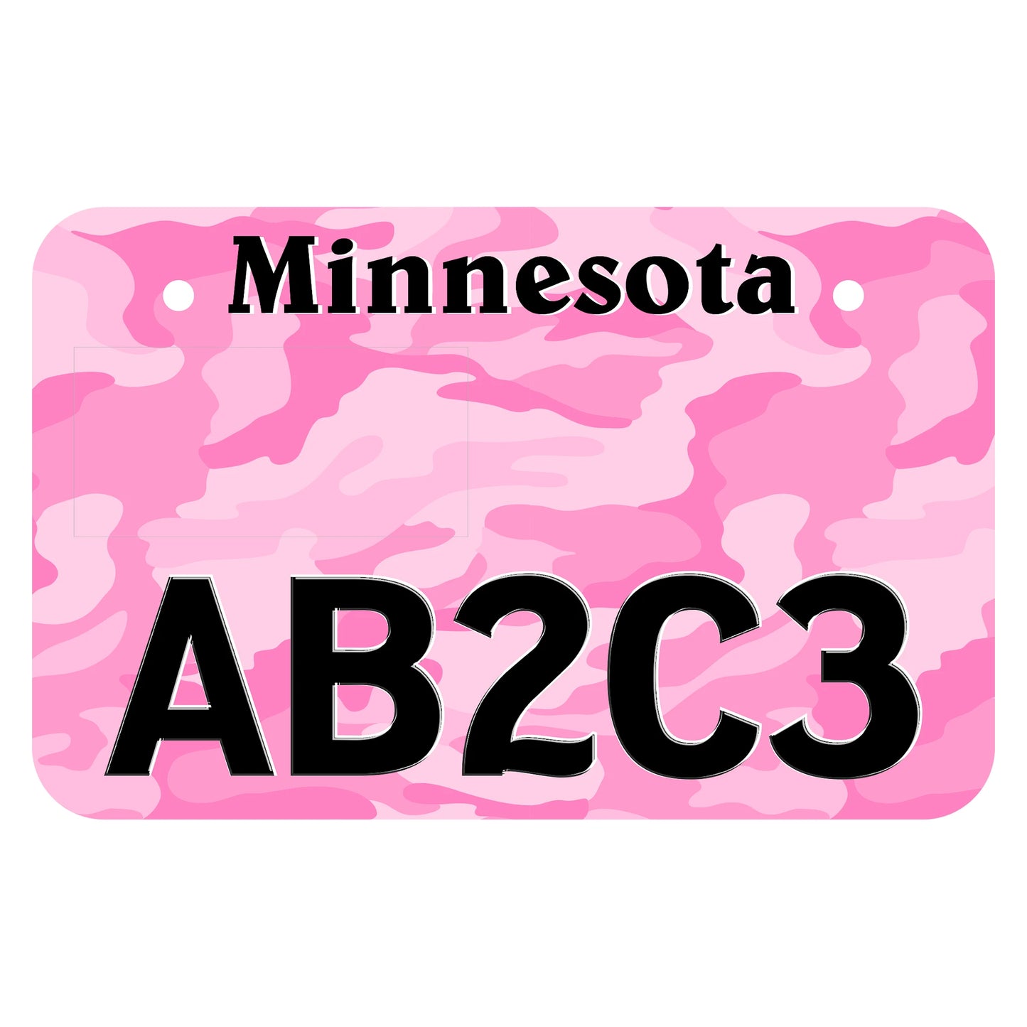 Pink Camo ATV Plate