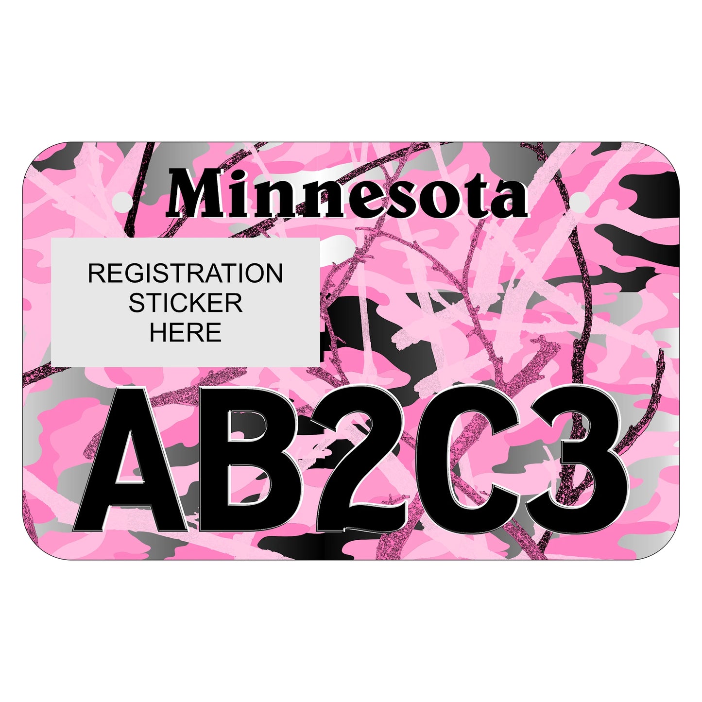 Pink Real Tree Camo Minnesota ATV Plate