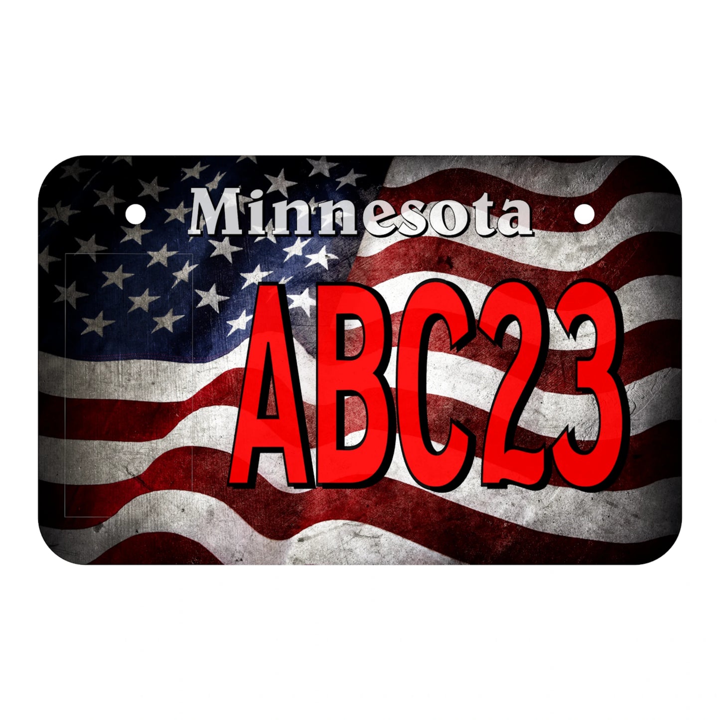 US Flag Personalized Minnesota ATV Plate