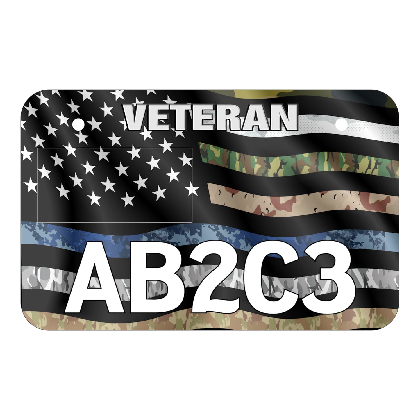 Military Camo Flag Minnesota ATV Plate