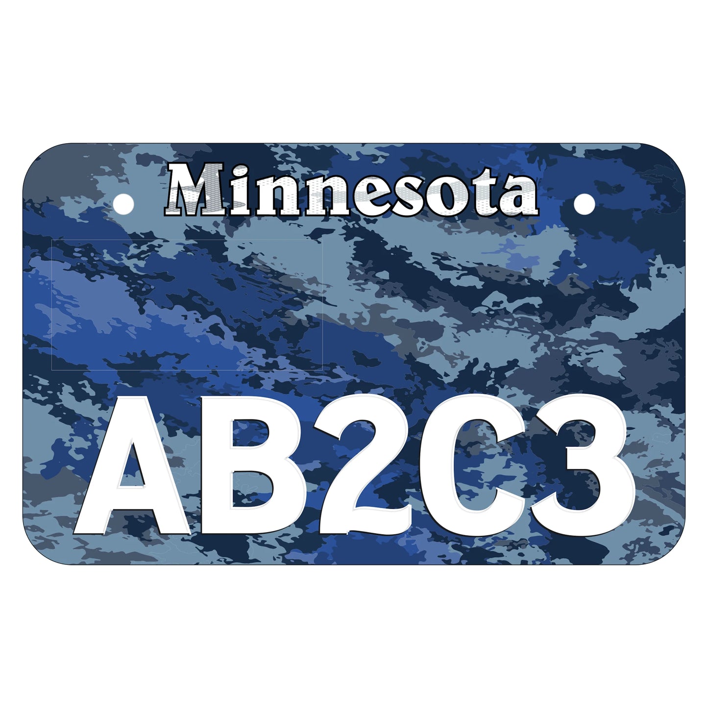 Blue Digi Camo Metal ATV Plate