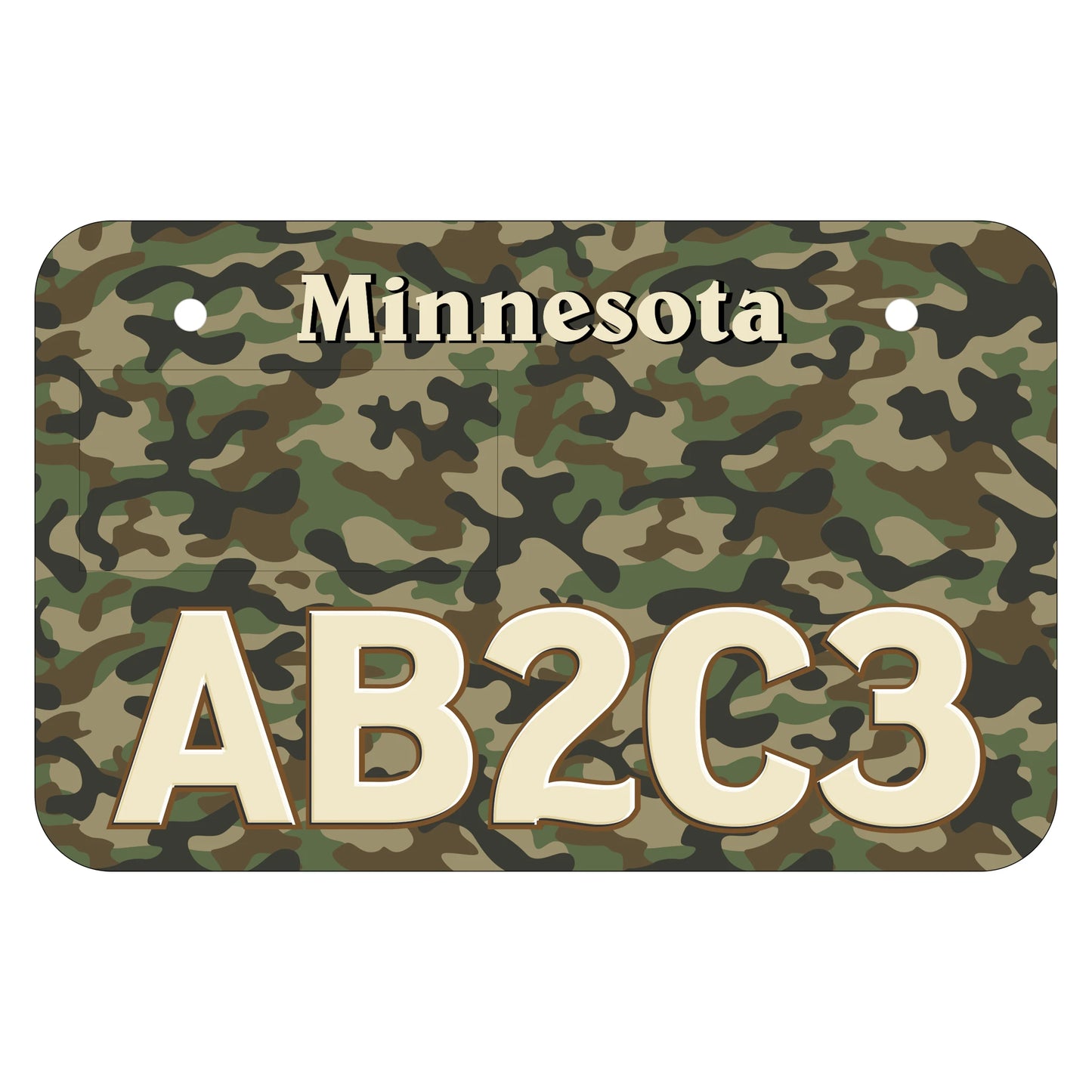 Green Camo ATV Plate