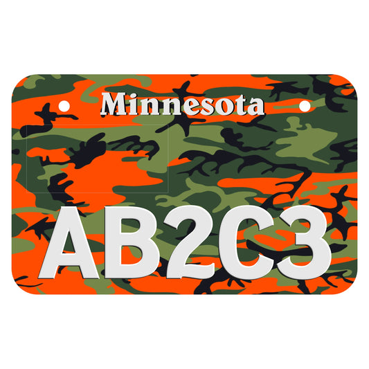 Blaze Orange Camo ATV Plate