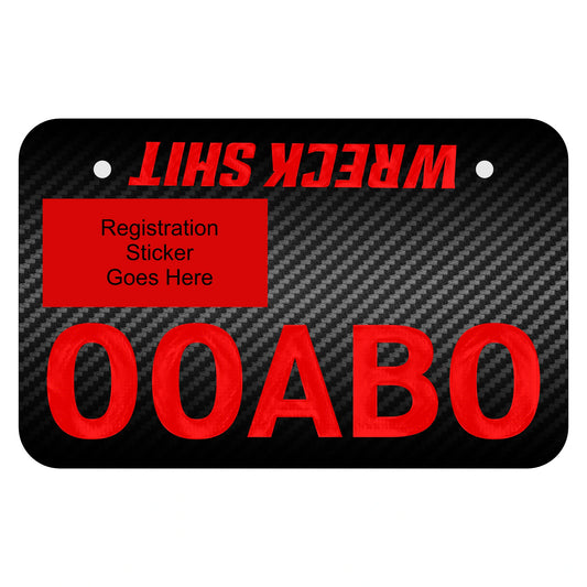 Wreck Sh..T Faux Carbon Fiber ATV License Plate