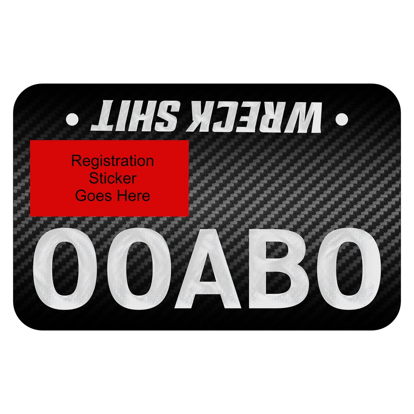 Wreck Sh..T Faux Carbon Fiber ATV License Plate
