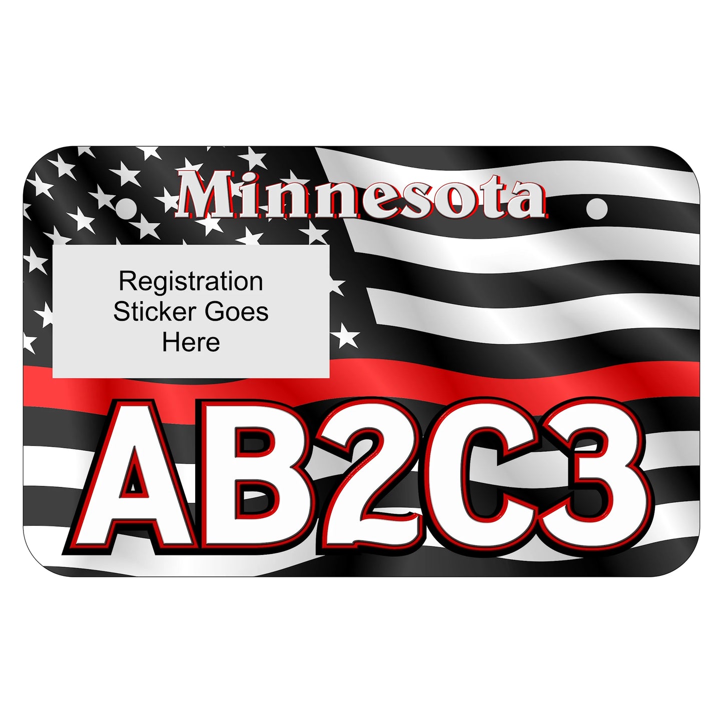 Thin Red Line, Fire & Rescue Minnesota ATV License Plate