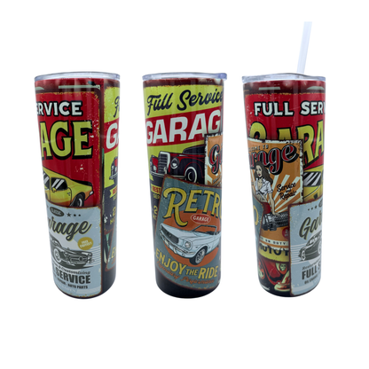 20 oz Skinny Tumbler - Retro Garage