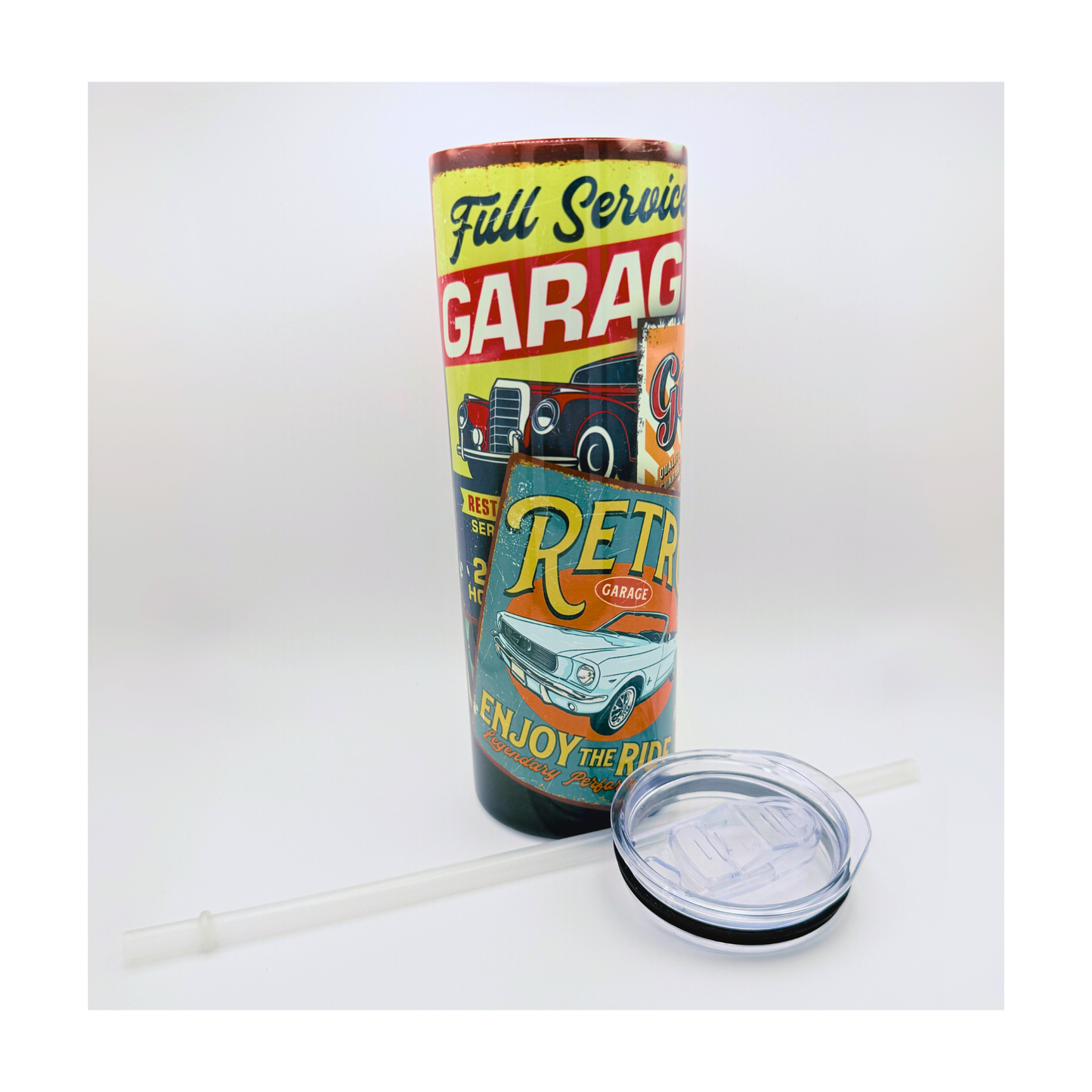 20 oz Skinny Tumbler - Retro Garage